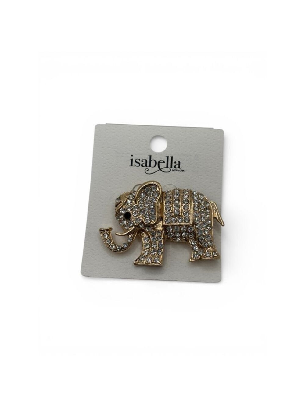 Isabella New York Elephant Rhinestone Brooch